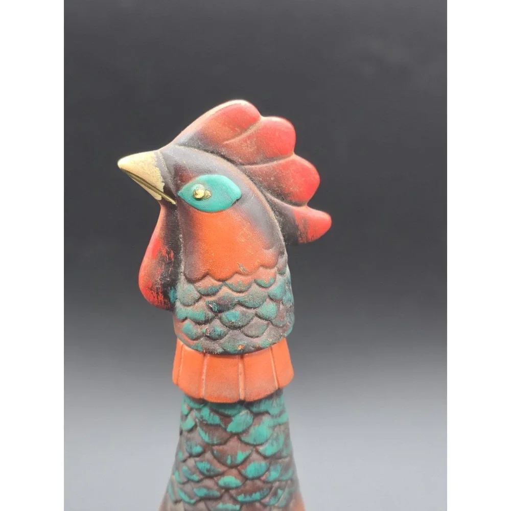 Vintage‎ Rooster Decanter with Cork Stopper Hand Painted
